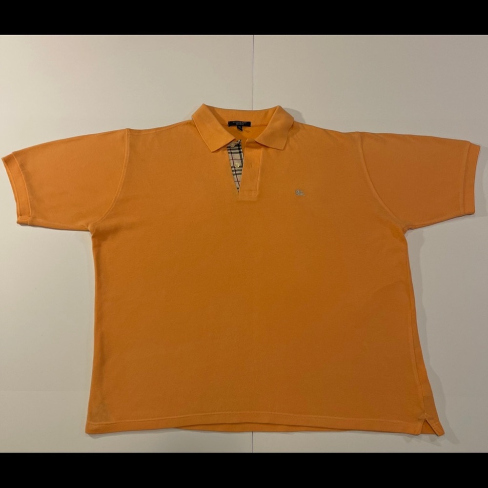 Men’s Orange Burberry London Polo Shirt Style #9037/04🍊👕 M10N